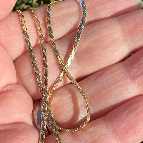 14K YELLOW GOLD FLAT SNAKE STYLE CHAIN NECKLACE UNISEX HALLMARKED APRX 15.5”LONG - Picture 5 of 16